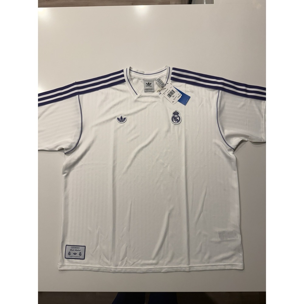 Adidas REAL ICON JSY JF2581 Mens Real Madrid Soccer Jersey White Purple XL
